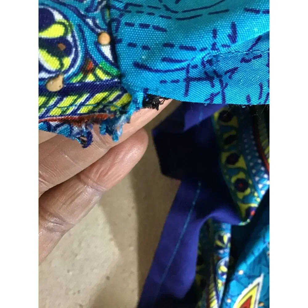 Sante Women Tribal Print MuMu/ Kaftan Sz. Os Blue Loungewear Comfort Modest EUC